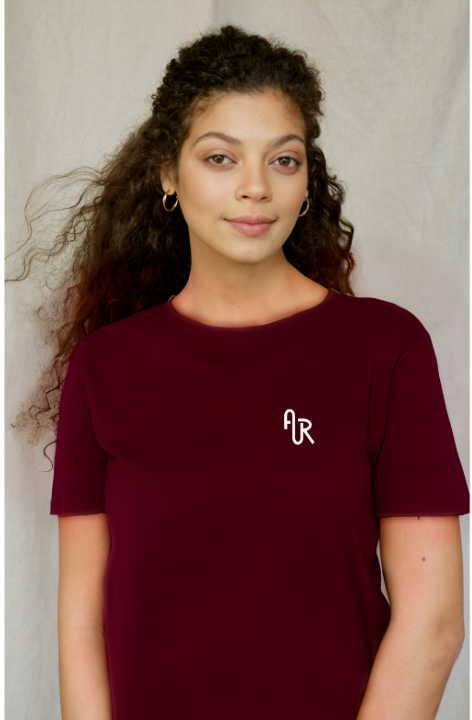 Debut classic brand logo adult Tee - Burgundy